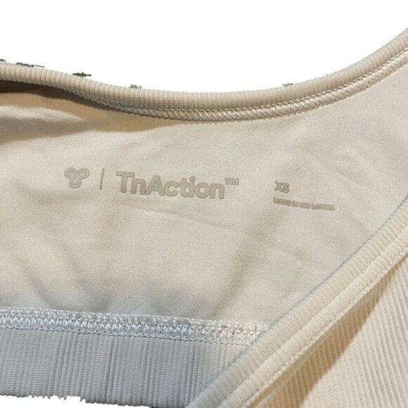 TNA Ribbed Sports Bra XS Cream Stretch Lounge Bralette Yoga Top - Picture 7 of 8